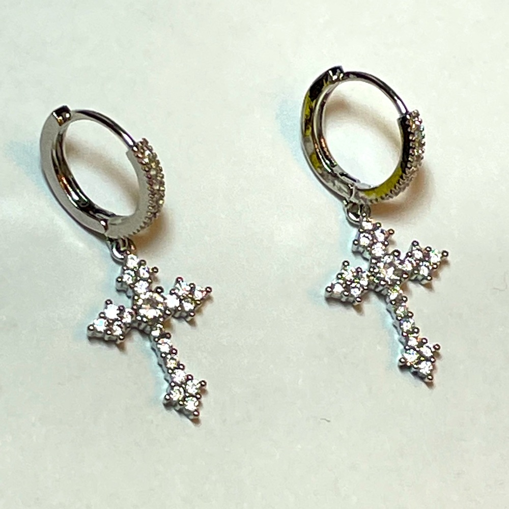 Sterling Cross Earrings